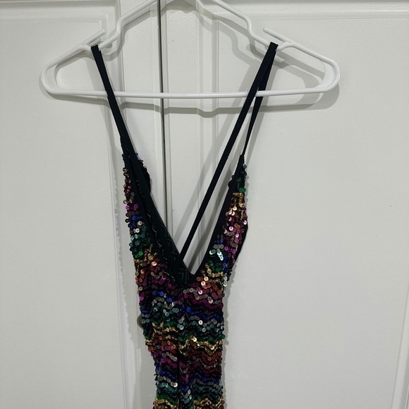 LPA Sequins Dress 658 Rainbow Size XXS - Picture 6 of 10